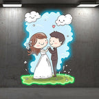 Bride and Groom Hand in Hand Blue Sky LED neon sign product image