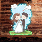 Bride and Groom Hand in Hand Blue Sky LED neon sign product image