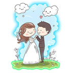 Bride and Groom Hand in Hand Blue Sky LED neon sign product image