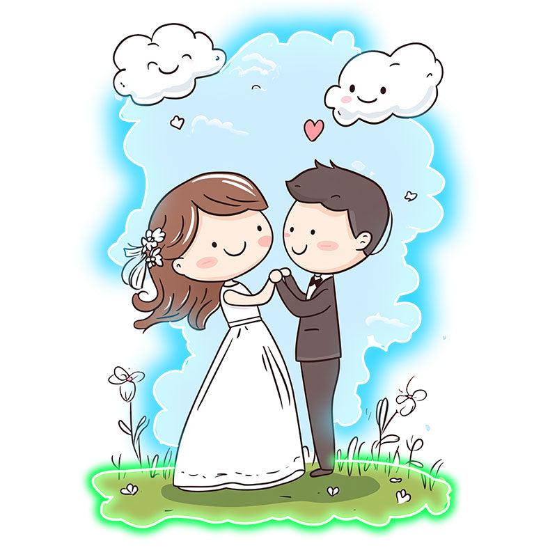 Bride and Groom Hand in Hand Blue Sky LED neon sign product image