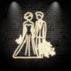 White Lighting Art Bride and Groom LED neon sign by NeonCS