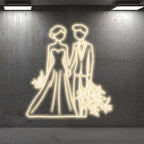 White Lighting Art Bride and Groom LED neon sign product image