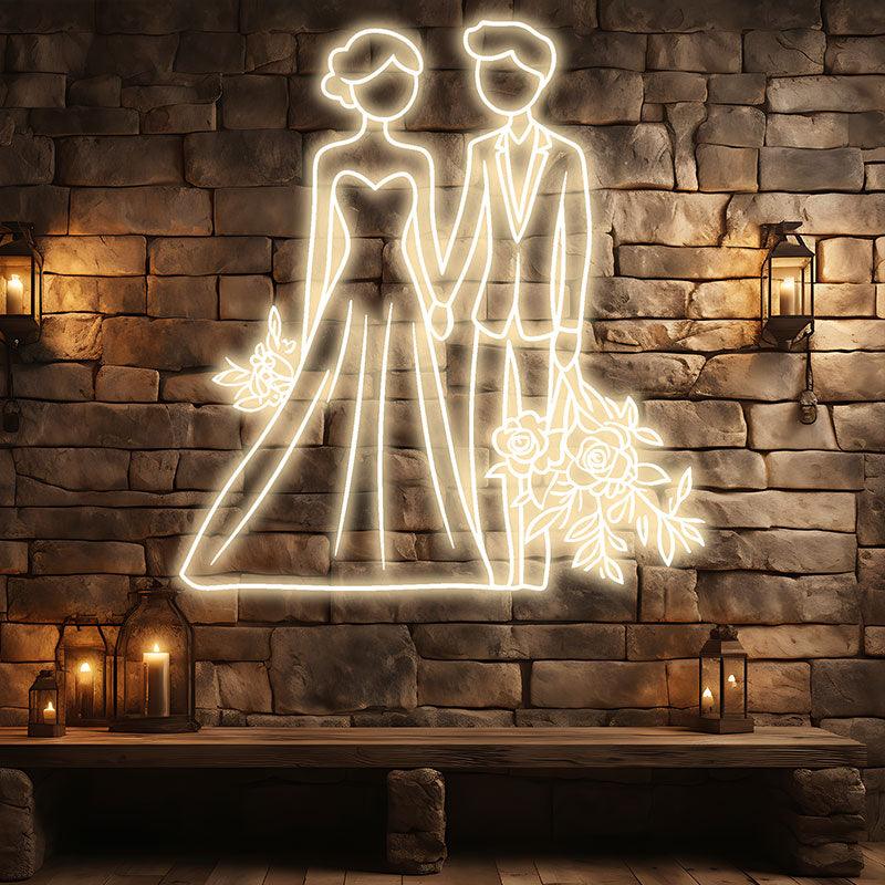 White Lighting Art Bride and Groom LED neon sign product image