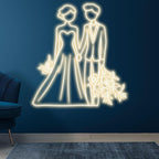 White Lighting Art Bride and Groom LED neon sign product image