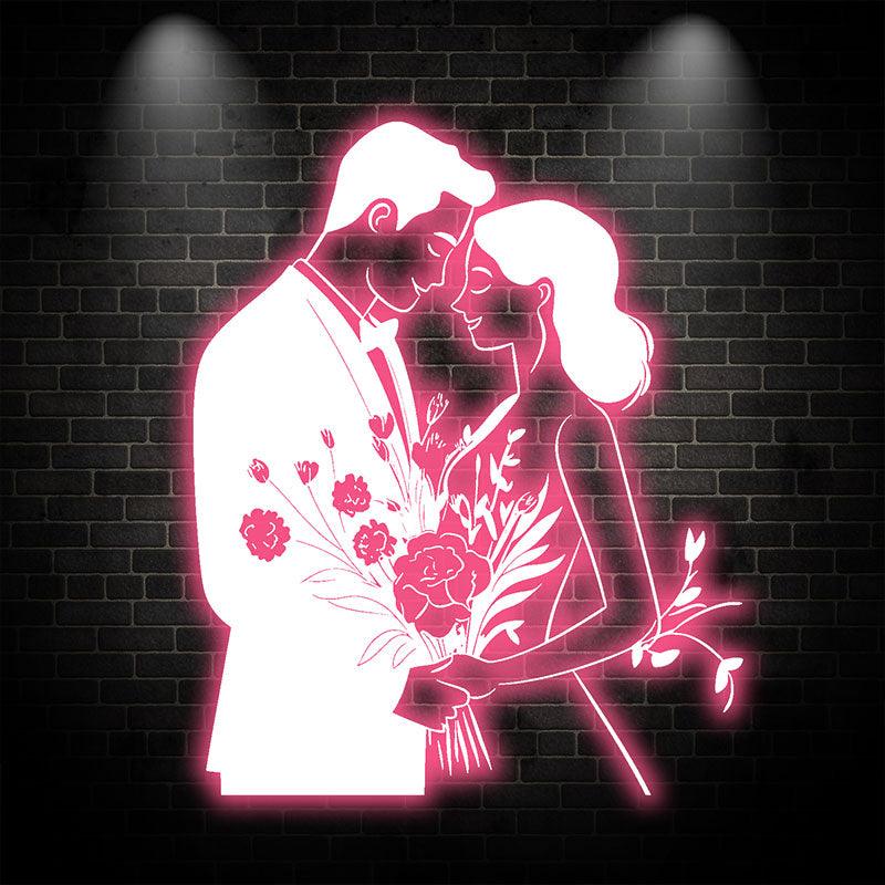 Pink Art Lights Bride and Groom LED neon sign by NeonCS