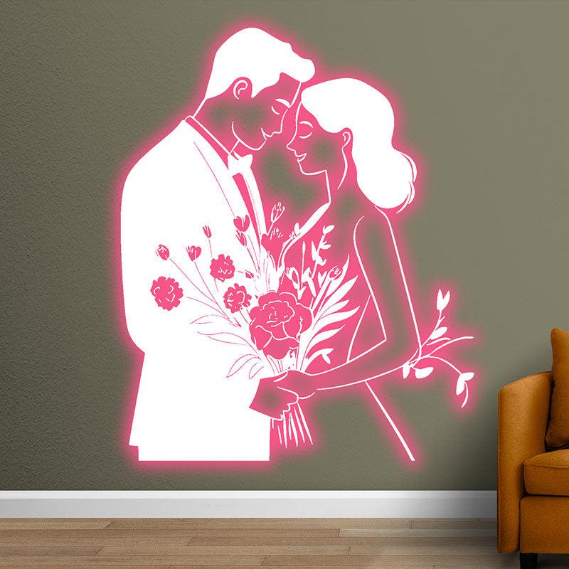 Pink Art Lights Bride and Groom LED neon sign product image