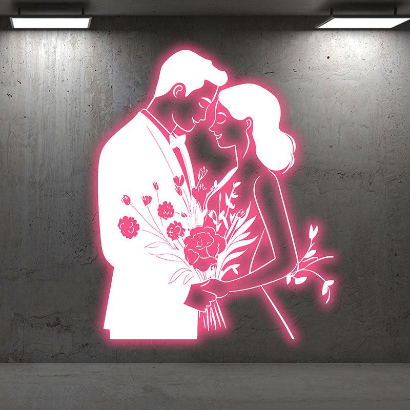 Pink Art Lights Bride and Groom LED neon sign product image