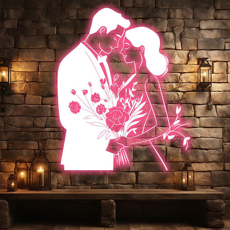 Pink Art Lights Bride and Groom LED neon sign product image