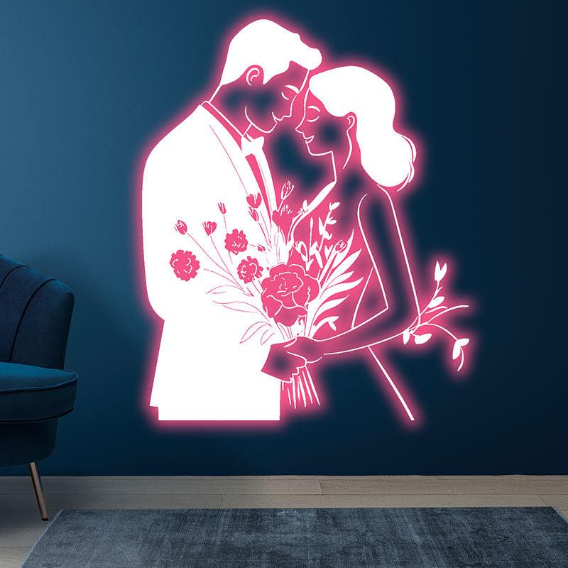 Pink Art Lights Bride and Groom LED neon sign product image