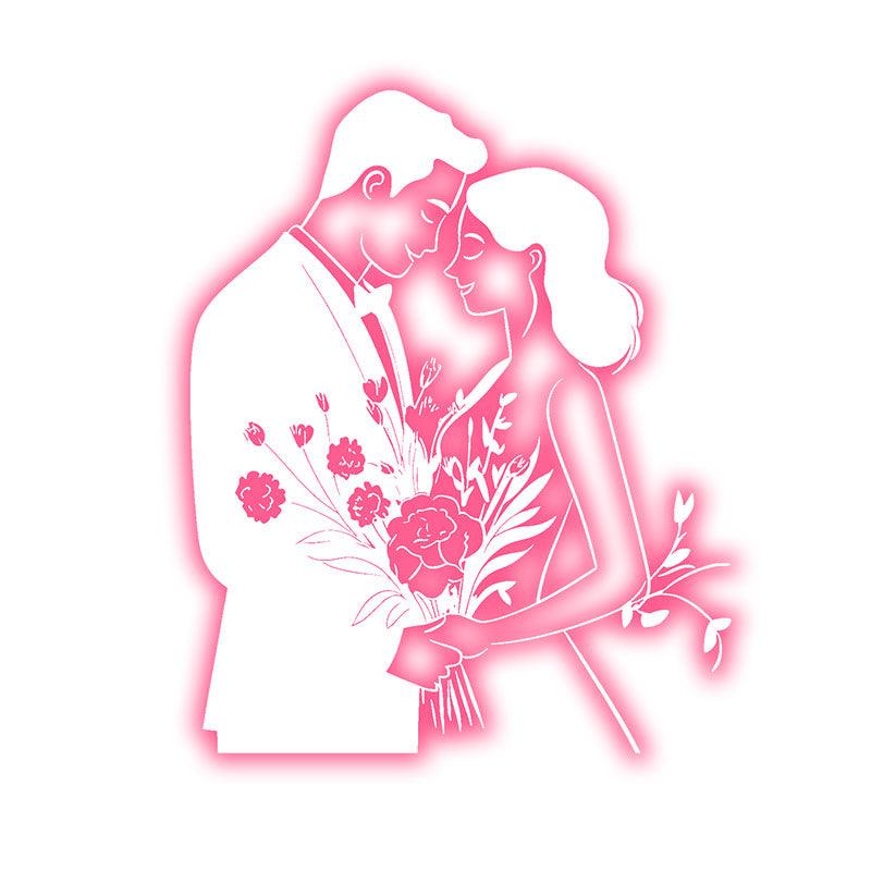 Pink Art Lights Bride and Groom LED neon sign product image