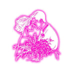 Pink Art Bride and Groom Holding Big LED neon sign product image