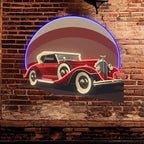 Red Classic Sports Car Round Light LED neon sign product image