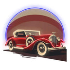 Red Classic Sports Car Round Light LED neon sign product image