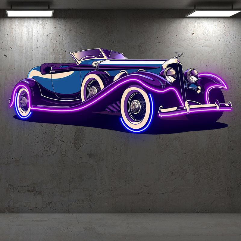 Purple Double Door Supercar Line Light LED neon sign product image