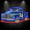 Blue 74 Pickup Truck Cool Car LED neon sign by NeonCS