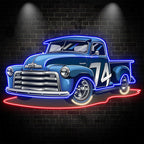 Blue 74 Pickup Truck Cool Car LED neon sign by NeonCS