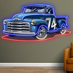 Blue 74 Pickup Truck Cool Car LED neon sign product image