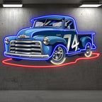 Blue 74 Pickup Truck Cool Car LED neon sign product image