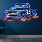 Blue 74 Pickup Truck Cool Car LED neon sign product image