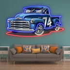 Blue 74 Pickup Truck Cool Car LED neon sign product image