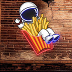 Spaceman Sitting in French Fry Box LED neon sign product image