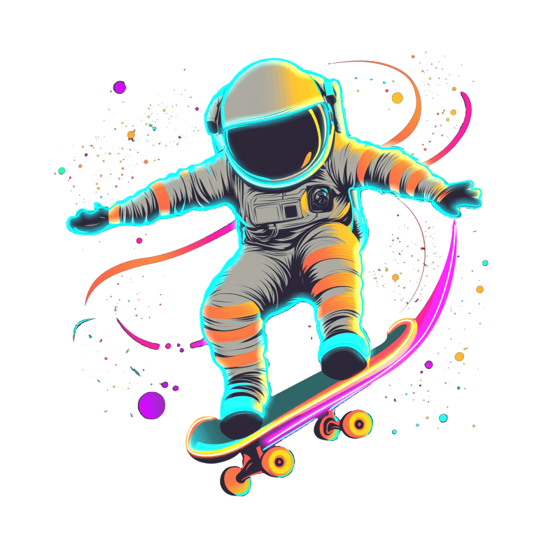Spaceman Skateboard Jumping Creative LED neon sign product image
