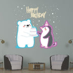Bear & Bunny Lift Cake Happy Birthday LED neon sign product image