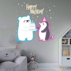Bear & Bunny Lift Cake Happy Birthday LED neon sign product image
