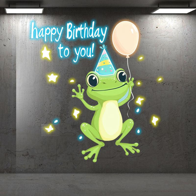 Little Frog with Balloon Birthday LED neon sign product image