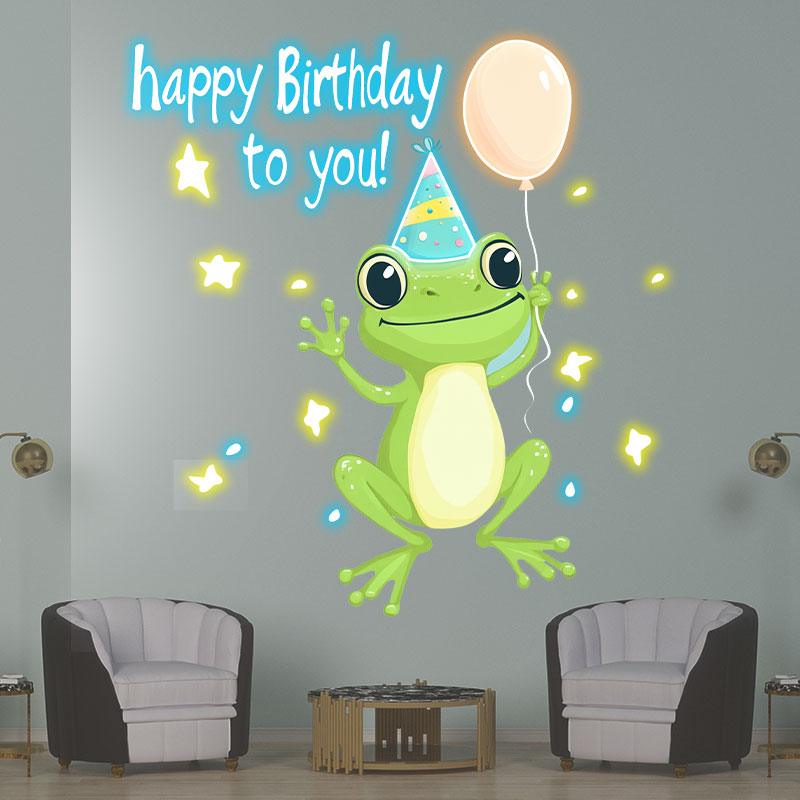 Little Frog with Balloon Birthday LED neon sign product image
