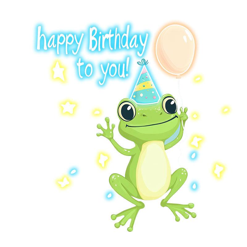 Little Frog with Balloon Birthday LED neon sign product image