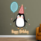 Little Penguin with Balloon Birthday LED neon sign product image