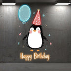 Little Penguin with Balloon Birthday LED neon sign product image