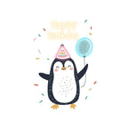 Little Penguin with Balloon Birthday LED neon sign product image