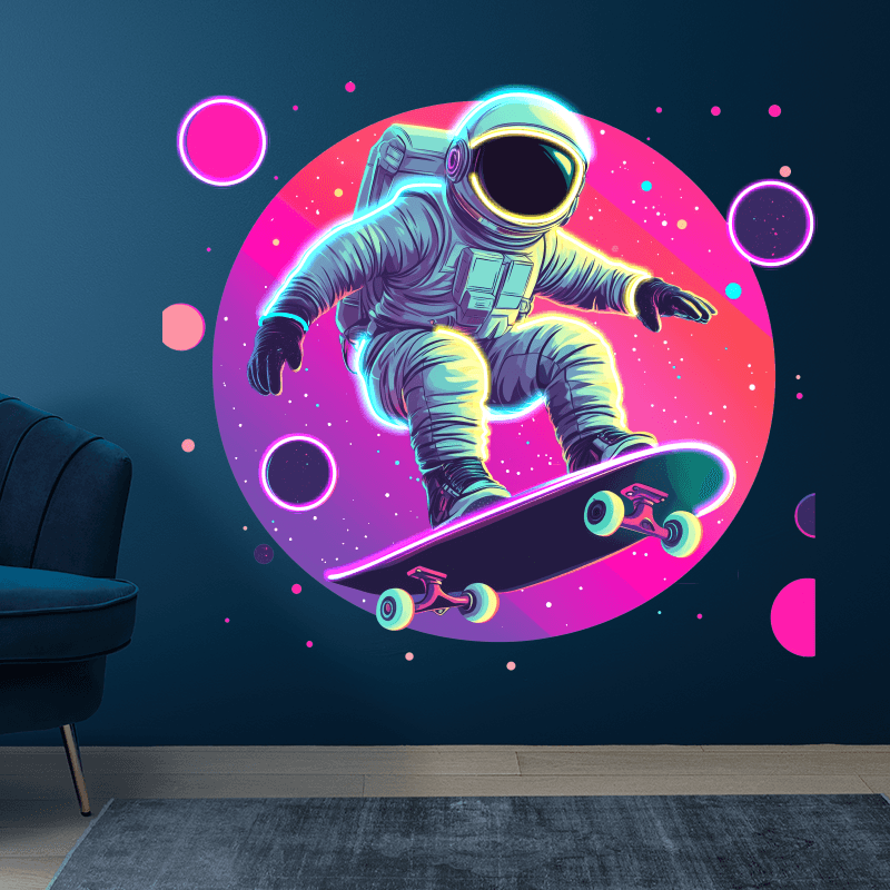 Spaceman Skateboard Jumping Light LED neon sign by NeonCS