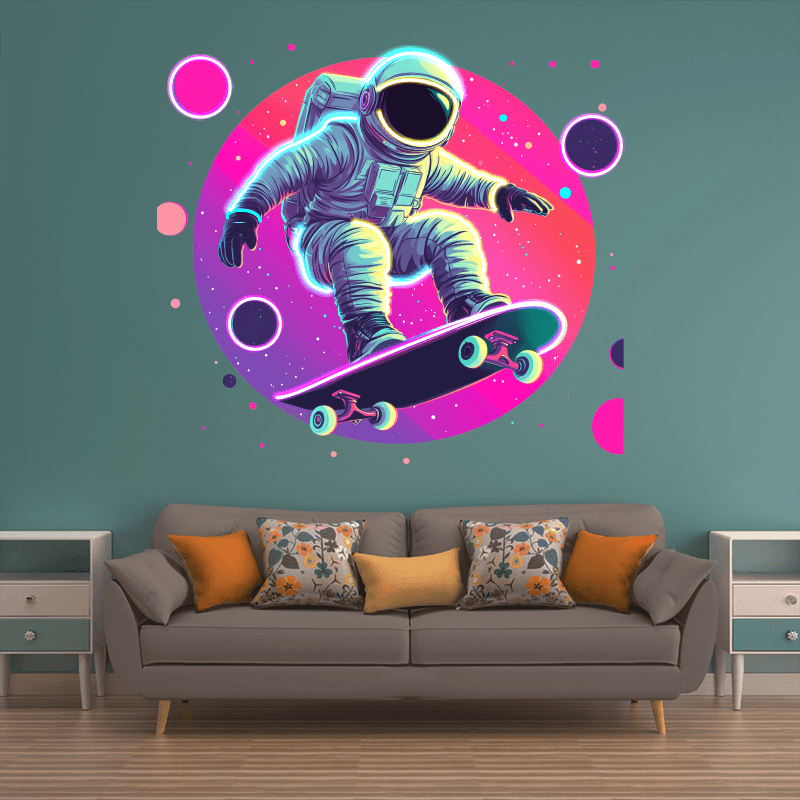Spaceman Skateboard Jumping Light LED neon sign product image