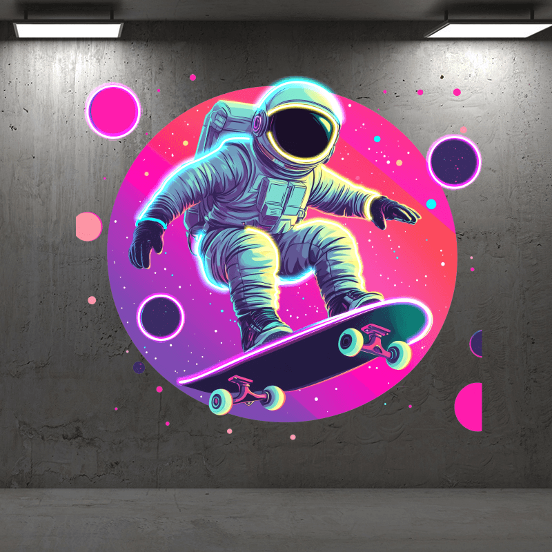 Spaceman Skateboard Jumping Light LED neon sign product image