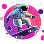 Spaceman Skateboard Jumping Light LED neon sign product image