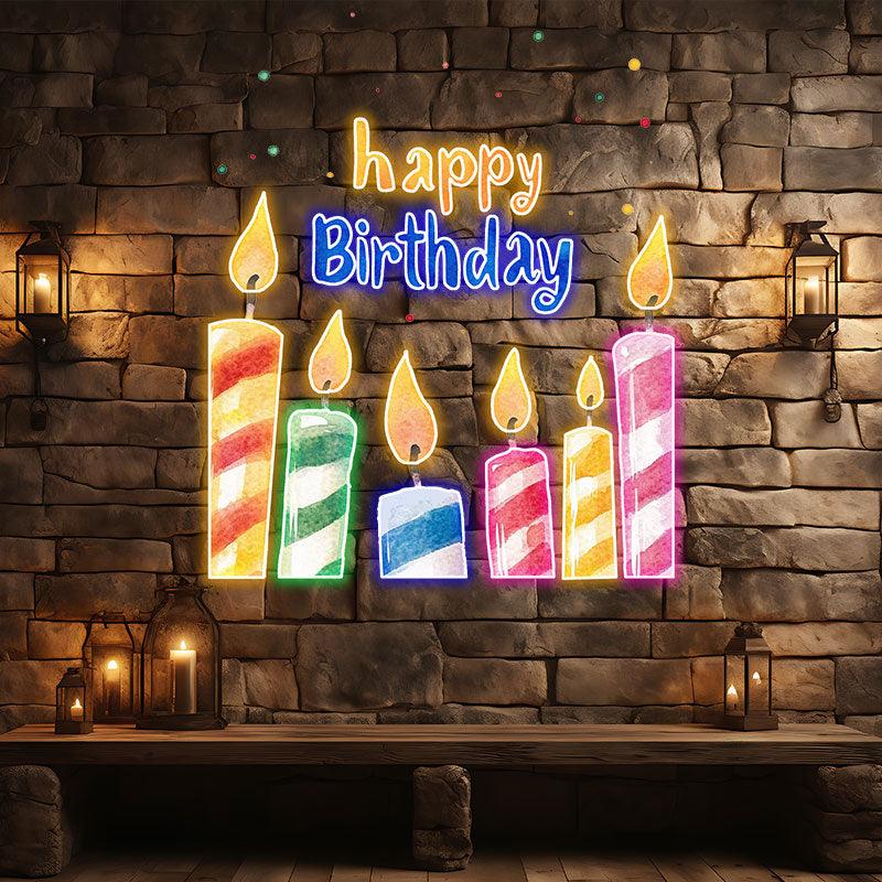 Creative Birthday Candle Lighting LED neon sign product image