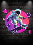 Spaceman Skateboard Jumping Light LED neon sign product image