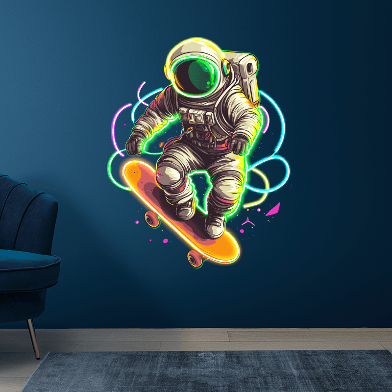 Cool Spaceman Skateboard Jumping LED neon sign by NeonCS