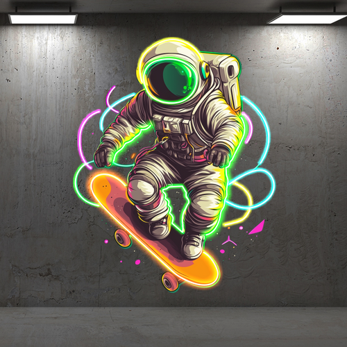 Astronaut Skateboard LED Sign Spaceman LED neon sign by NeonCS