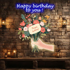 Hand Flower Birthday Wishes Creative LED neon sign product image