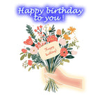 Hand Flower Birthday Wishes Creative LED neon sign product image