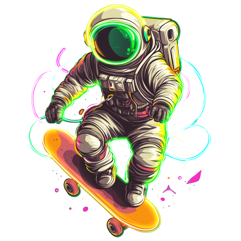 Cool Spaceman Skateboard Jumping LED neon sign product image