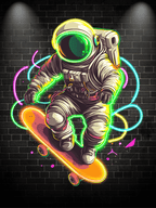 Cool Spaceman Skateboard Jumping LED neon sign product image