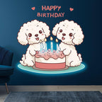 Cute Puppy Around Cake Happy Birthday LED neon sign product image