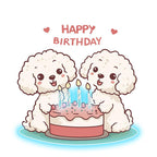 Cute Puppy Around Cake Happy Birthday LED neon sign product image