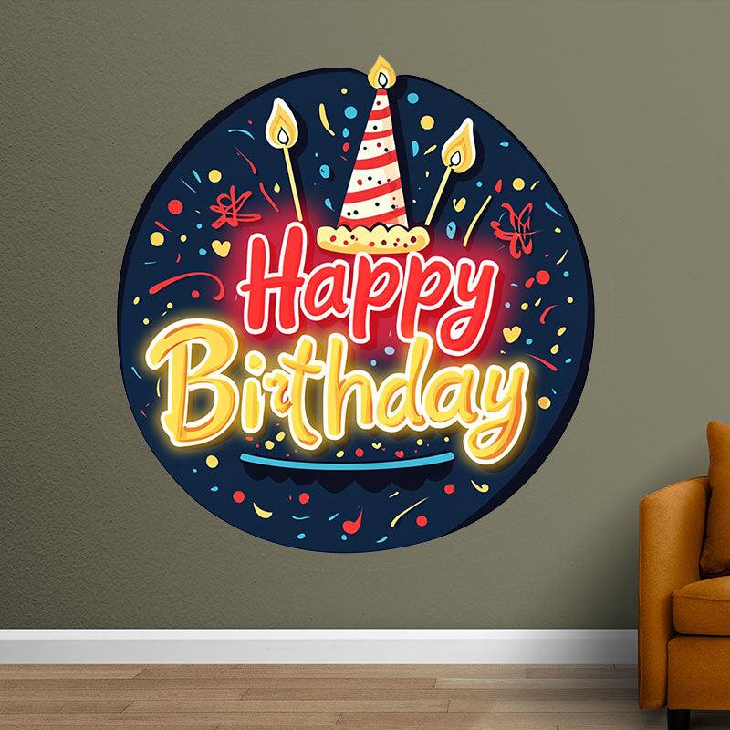 Round Happy Birthday Atmosphere LED neon sign product image