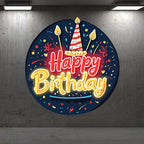Round Happy Birthday Atmosphere LED neon sign product image